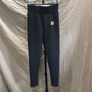Gray High-Waist Textured Leggings